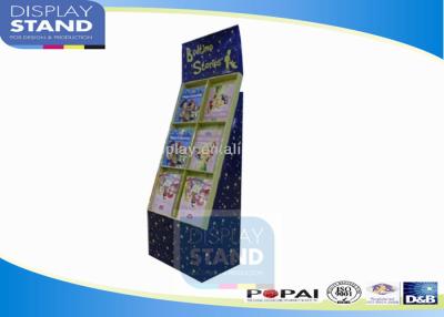 China Cardboard Floor Book Display Stand , Stationery Retailing Display, Brochure Display Shelf for sale