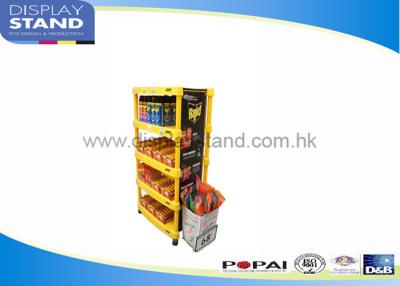 China Yellow 4 Layers Marking Bottle Pallet Display For Chain Store for sale