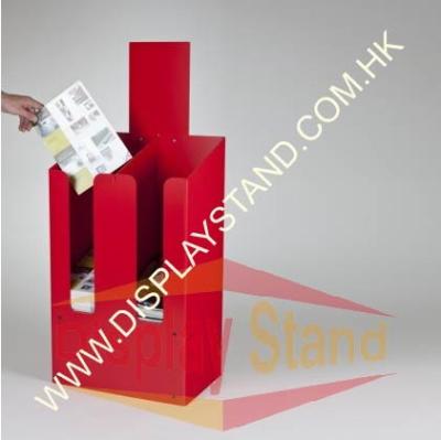 China Red Recyclable Acrylic Dump Bin Durable Gloss / Matte Lamination for sale