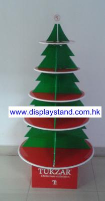 China Christmas Tree Retail Cardboard Pallet Display 5 Round-shaped Shelves for sale