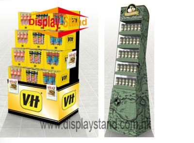 China Corrugated POP Cardboard Floor Display Stands For Foods / Comestic / Bottles for sale