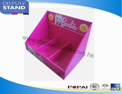 China Point Of Sale Cardboard Display Trays With 3 Cells For Girl Accessories , Toys Counter Display for sale