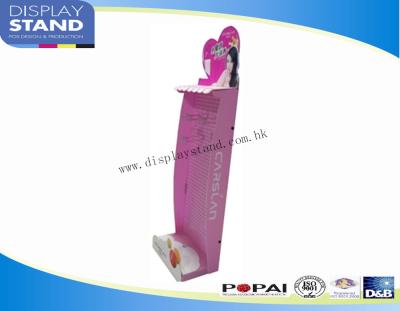 China Corrugated Promotion Cosmetic Display Stands with 4C offset printing for sale