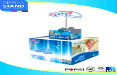 China Corrugated paper pallet showing rack for baby skin cream in store for sale