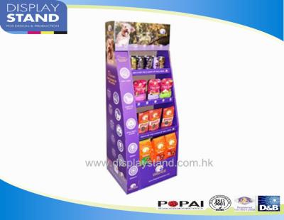 China Cardboard Free Standing Display Unit for Dog Food , Dog Snack and Toys Stand Shelf for sale