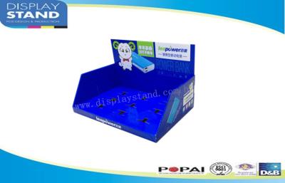 China Blue Cardboard Countertop Displays for Stationery / E - Flute Power Bank for sale