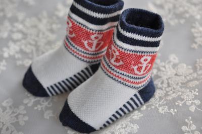 China Comfortable short cotton socks in jacquard design for baby for sale