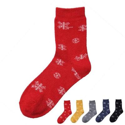 China Supersoft breathable wool socks in christmas snowflakes design for women for sale