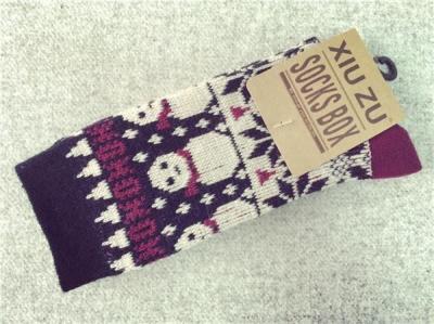 China Elegant customized christmas snowman design winter acrylic thick socks for female for sale