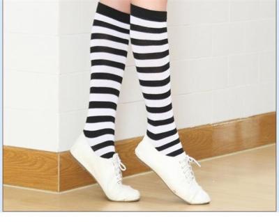 China 2015 Hot selling classic stripe patterned design cozy polyester long stockings for ladies for sale