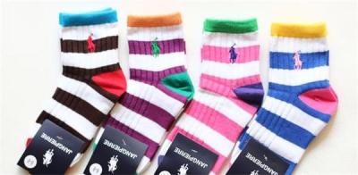 China Korean fashion colorful stripe design embroiderying logo OEM cotton dress socks for baby for sale