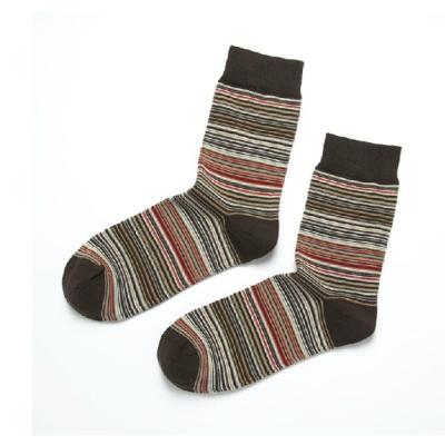 China Gentle striped mid-calf length ODM custom crew dress cotton spring socks for businessmen for sale