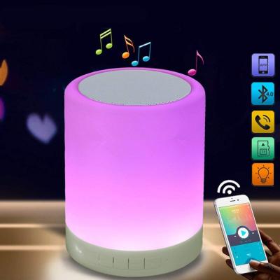 China Colorful LED Light Elecstars Touch Bedside Lamp With Wireless Night Light Outdoor Color Dimmable Speaker Table Lamp With Smart Touch Control for sale