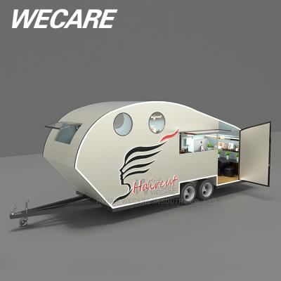 China Food truck trailer mobile kitchen salon trailer commercial catering mobile barber shop for sale