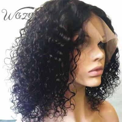 China Wholesale Dropship 12inch 180% Density Remy Full Lace Human Hair Wigs Water Wave Water Wave Natural Color for sale