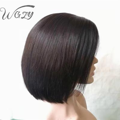 China Wholesale 100% Brazilian Silky Straight Wave Cuticle Aligned Hair Cuticle Aligned Bob Natural Full Lace Wig for sale