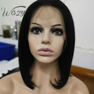 China Wholesale 100% Wave Silky Straight Unprocessed Remy Hair 8' - 14 Inch Short Bob Hair Lace Front Wig For Young Beautiful Girl for sale