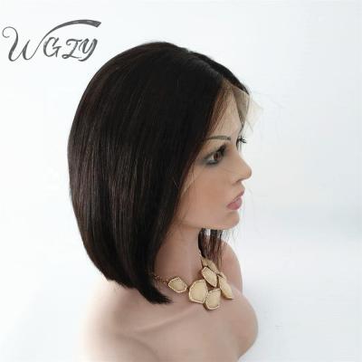 China Wholesale Brazilian Natural Human Hair Silky Straight Wave Lace Front Wig With Baby Hair Free Part 13*6 Lace Front Bob Wig for sale