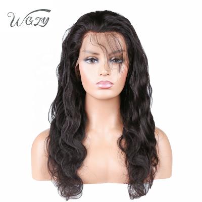 China Regular Wave Factory Price 150% 180% Density Body Wave Virgin Hair 360 Lace Frontal Wig for sale