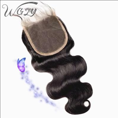 China Hot Sale Women 4*4 5*5 Body Wave Hair Lace Closure 10-22 Inch 100% Inch Brazilian Hair Closure for sale