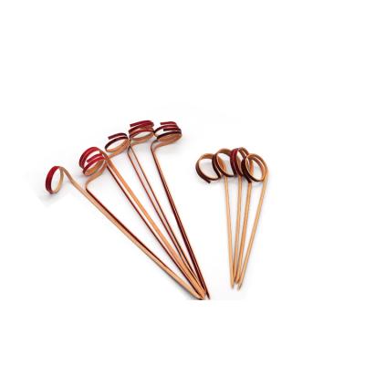 China Party Bamboo Bamboo Color Coated Loop Picks Skewers for sale