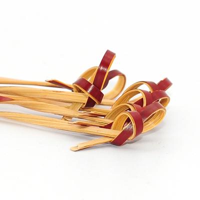 China Heat Resistance Bamboo Barbecue Coated Knot Picks Sticks Skewers for sale