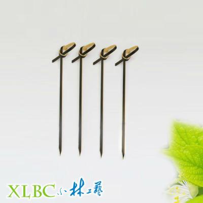 China Easily Cleaned 9cm Bamboo Knot Picks With Black Color for sale