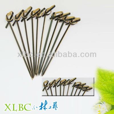 China Easily cleaned 12cm knot black bamboo skewers for sale