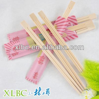 China Custom Disposable Natural Travel Disposable Bamboo Chopsticks Wrapped With Logo for sale