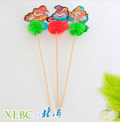 China Party Item Paper Cocktail Sticks with Clown for Wholesale for sale