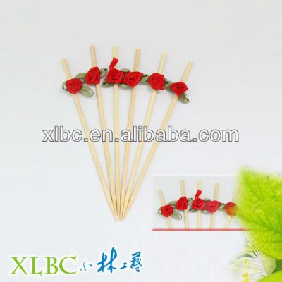 China Bamboo Picks Easily Cleaned With Rose For Party for sale