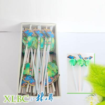 China 0.5*24cm Butterfly Donkey Viable Cable Straw for sale