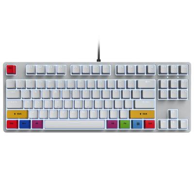 China Multimedia HXSJ-L600 87 Keys Sublimation Cap Collocation Desktop Gaming Hot Red Axis Wired Mechanical Keyboards for sale