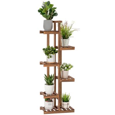 China Modern 6 Tiers Plant Racks For Indoor Plants Garden Tier Shelf Flower Shelf Rack Display Stand Wooden Flower Pot Organizer for sale