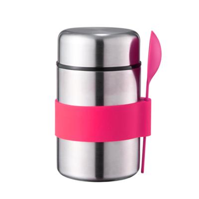 China Viable food flask with spoon 304 stainless steel food flask vacuum temperature thermos food flask container for sale