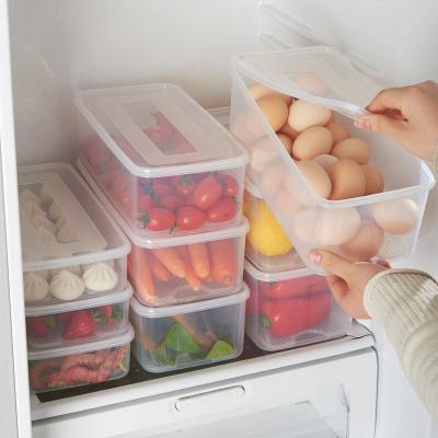 China Wholesale Minimalist Food Plastic Egg Containers Classification Drawer Crisper Kitchen Box Refrigerator Fresh-keeping Storage Box for sale