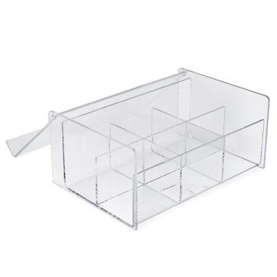 China Acrylic 6 Tea Storage Bags Tea Storage Transparent Compact Teabag Box Organizer for sale