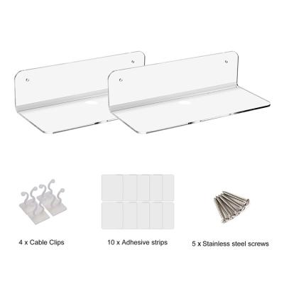 China Sustainable Wholesale Clear Acrylic Floating Shelves Wall Hanging Mounted Storage Shelf for sale