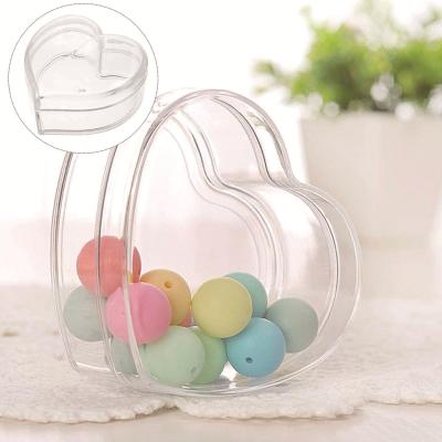 China Viable Clear Mini Storage Boxs Gift Paper Box For Wedding Favors Heart Shaped Acrylic Jewelry Candy Box Organizer for sale