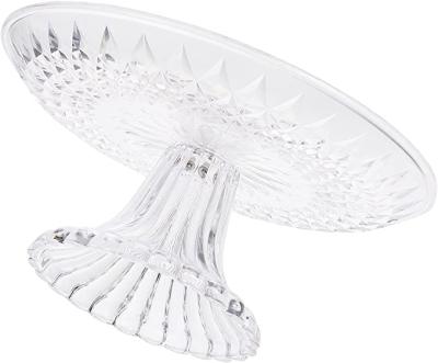 China Clear Luxury High Acrylic Tray Cake Dessert Stand Footed Fruit Footed Serving Dish With Stand for sale