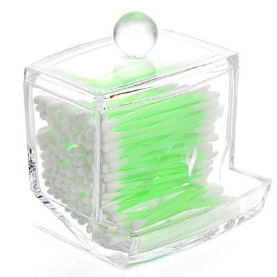 China Arclyic Sustainable Transparent Universal Cotton Swab Foldable Storage Box With Lid for sale