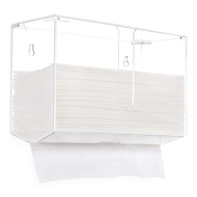 China Viable Clear Acrylic Napkin Holder Paper Towel Dispenser Wall Mount For Storage Multifold Paper Towels Clear Acrylic Organizer for sale