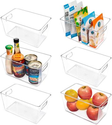 China Stackable Plastic Storage Boxes Food Fridge Wholesale Freshness Storage Organizer Fruit Storage Containers With Handle Fridge Organizer for sale