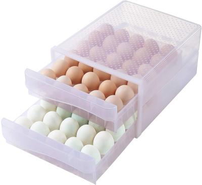 China Freshness Preservation Drawer Multilayer Household Type New Plastic Egg Holder Storage Box Egg Storage Box for sale