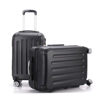 China Long-distance Travel Cheap and Portable ABS 20 inch Trolley Bags Black and Silver Maletas Equipaje Luggage With double Wheels for sale