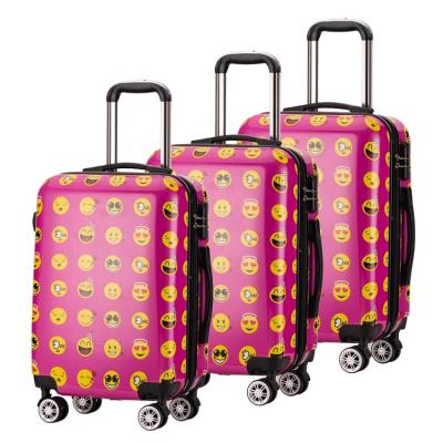 China Long-distance Travel Fast Delivery Printed Custom 20 24 28 Inch Customized Hardside Malas de viagem Luggage Suitcase Set for sale