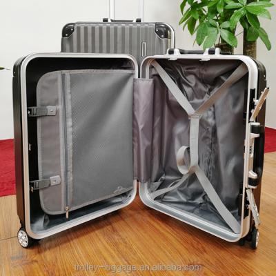 China Wholesale Travel Bottom 22/26 Inch Hard Luggage Bag Roll Aluminum Trolley Suitcase Equipaje With Trolley for sale