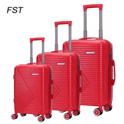 China Unique long distance travel carry on pp suitcase luggage 3pcs set Maletas de viajes scam ruedas luggage duffel trolley bag for sale