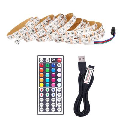 China 2022 Residential Hot Sales DC5V USB RGB LED 5050SMD Strip Light With 44key Remote Controller for sale