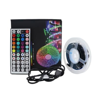 China Warehouse 5V 5050 RGB LED Strip Kit 150leds 5M IP20 with 44 IR Main Remote Controller for sale